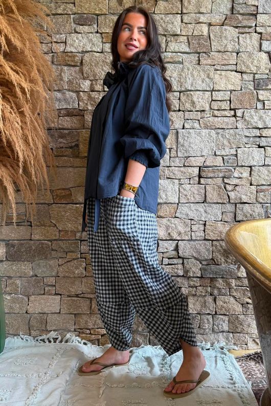 Larc Poet Blouse Navy